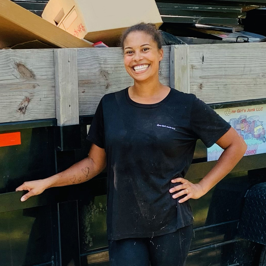 One Girl's Junk waste hauling and removal company, located in Elgin, SCe